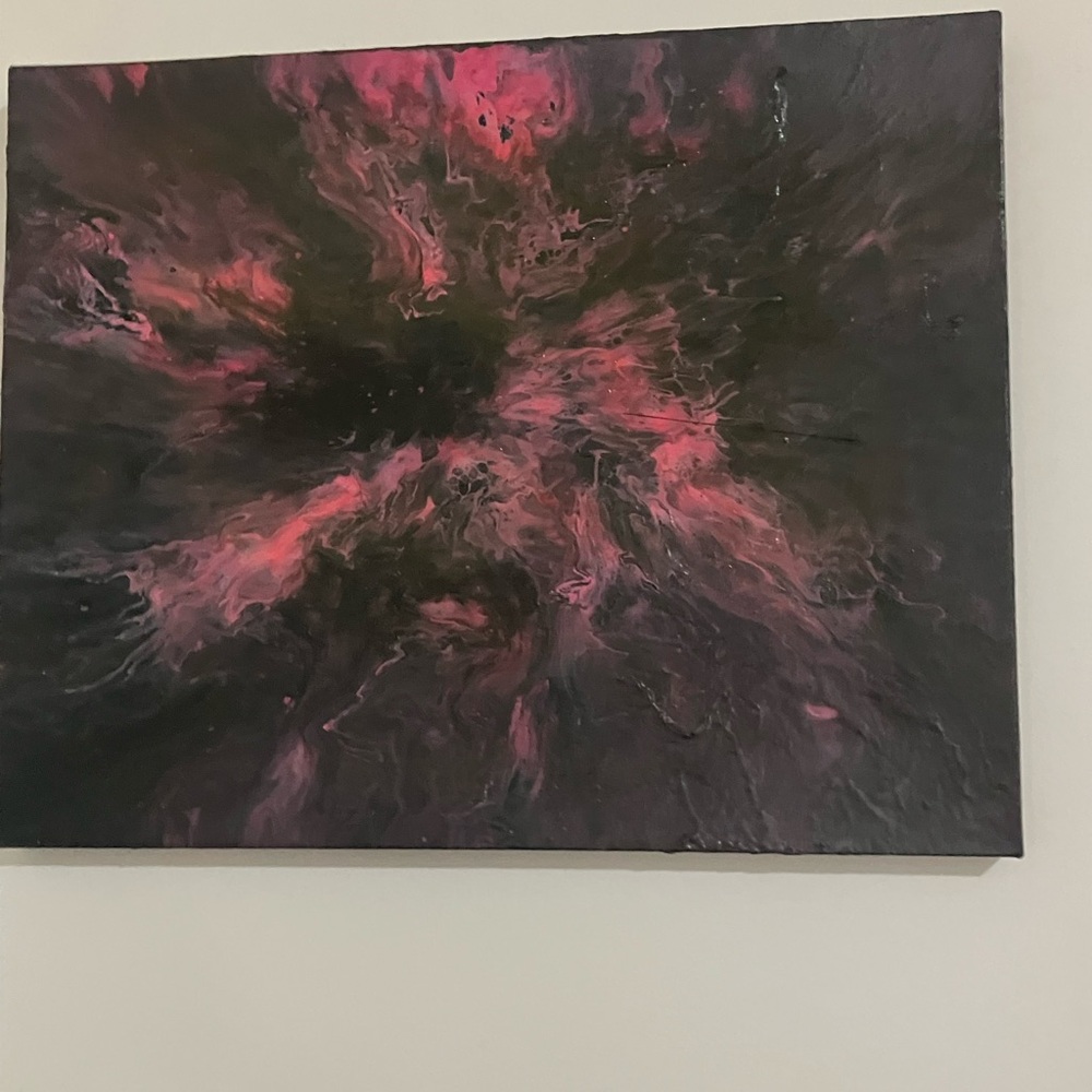Abstract Pink and Black Canvas Art